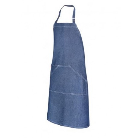 Avental Denim Com Peito